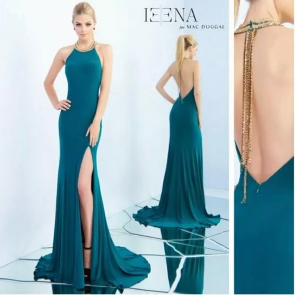 NWOT Ieena by Mac Duggal Emerald Green dress